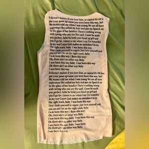 Born this way lyrics shirt